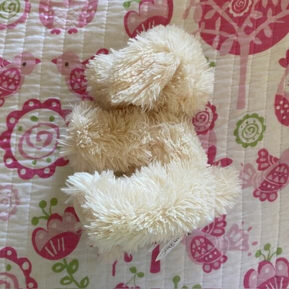 Dan Dee Cream‎ Plush Dog 9 Inch Stuffed Animal Soft Fur Bow Tie w/Red Hearts - Picture 3 of 9